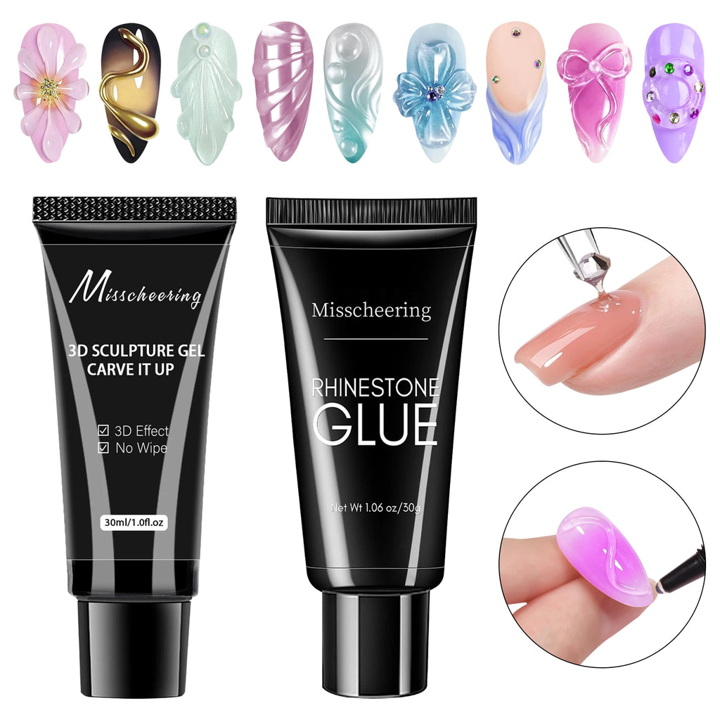 30g Nail Rhinestone Glue for 30g Nagel Strass Kleber für Nailr Strong Gel Nagelkleber für Nagel Charm 3D Nägel Bling Gel Dekoration Gem Nail Art Diamanten