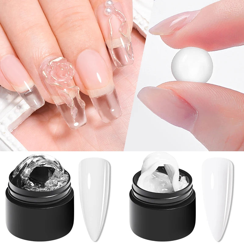2/3pcs Clear Antihaft-Handverlängerungs-Gel-Nagel-Politur-Set 3D-Formung/Skulptieren/Carven UV/LED Gel Jelly Hard Gel Manicure DIY