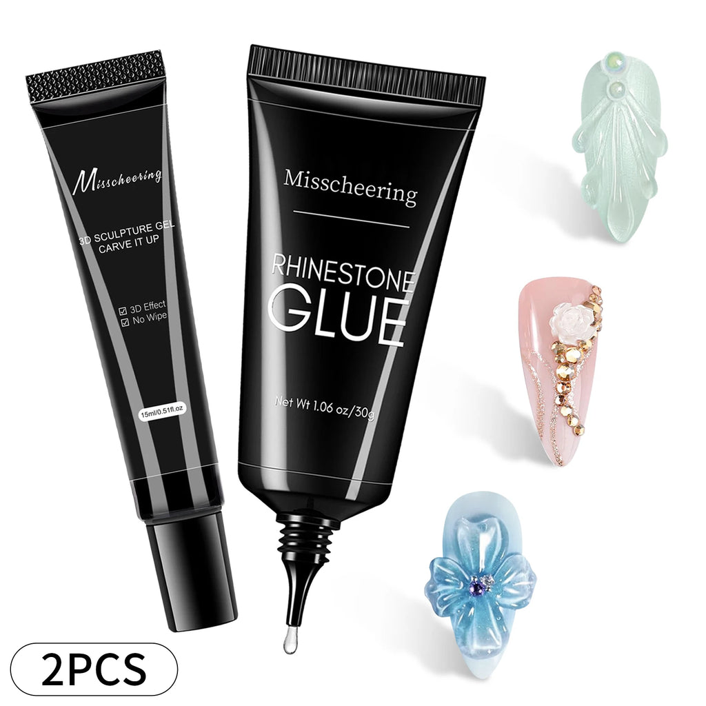 30g Nail Rhinestone Glue for 30g Nagel Strass Kleber für Nailr Strong Gel Nagelkleber für Nagel Charm 3D Nägel Bling Gel Dekoration Gem Nail Art Diamanten