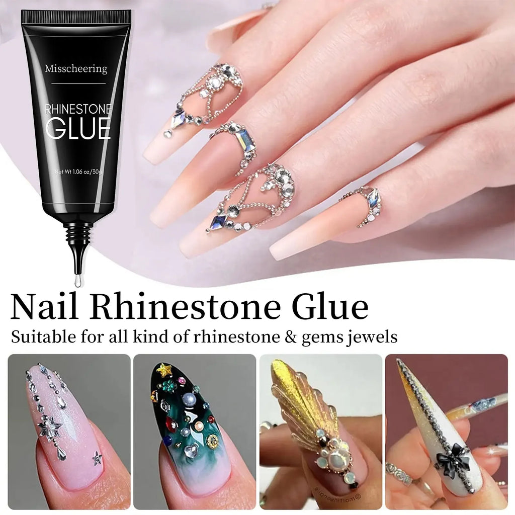 30g Nail Rhinestone Glue for 30g Nagel Strass Kleber für Nailr Strong Gel Nagelkleber für Nagel Charm 3D Nägel Bling Gel Dekoration Gem Nail Art Diamanten