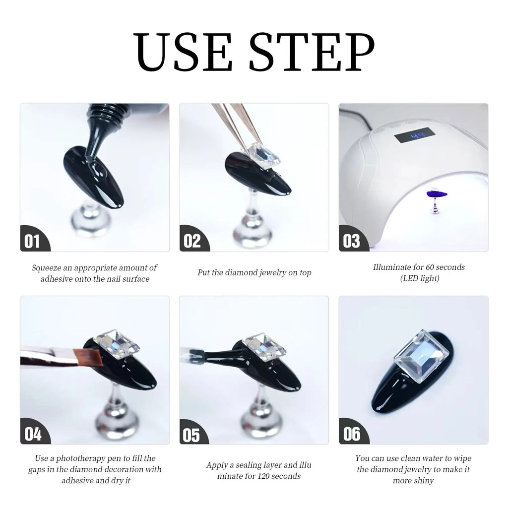 30g Nail Rhinestone Glue for 30g Nagel Strass Kleber für Nailr Strong Gel Nagelkleber für Nagel Charm 3D Nägel Bling Gel Dekoration Gem Nail Art Diamanten