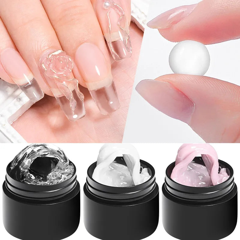 2/3pcs Clear Antihaft-Handverlängerungs-Gel-Nagel-Politur-Set 3D-Formung/Skulptieren/Carven UV/LED Gel Jelly Hard Gel Manicure DIY